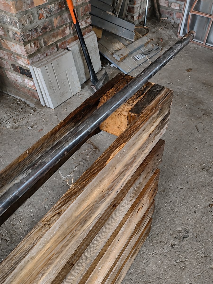 Steel tubing and timber during an early Tibraise prototype build